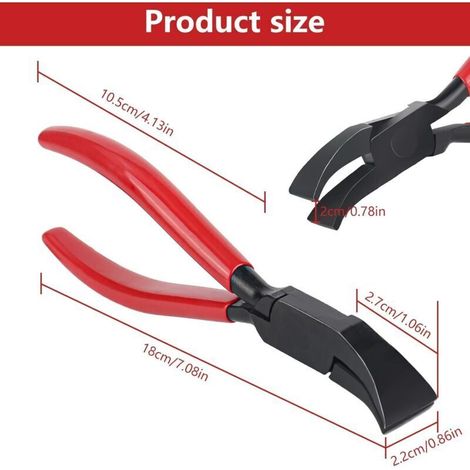 Pince à sertir 45°, pince pliante pince à tôle large 22 mm outil de couvreur avec poignée antidérapante, outil de sertissage, pince à sertir tôle pour plier et lisser les tôles (rouge 45°) (1/3)