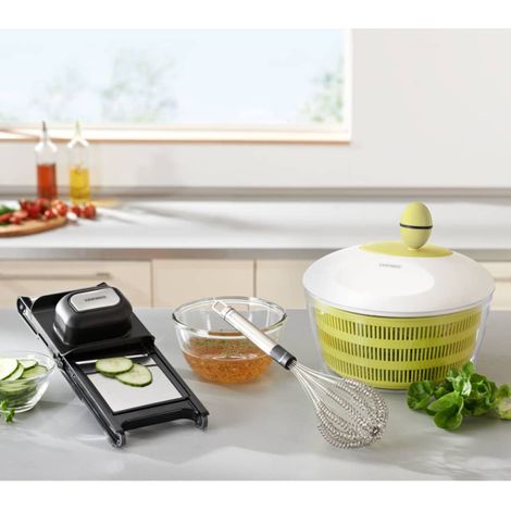 LEIFHEIT Trend centrifugadora de ensalada 4 L blanco verde de plástico tapa con bloqueo cesta perforada (1/4)