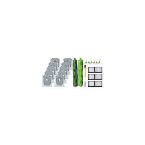 10 paquets de sacs sous vide pour Irobot Roomba I7 I7+/plus S9+ (9550) et 1 brosse à rouleau, brosse latérale