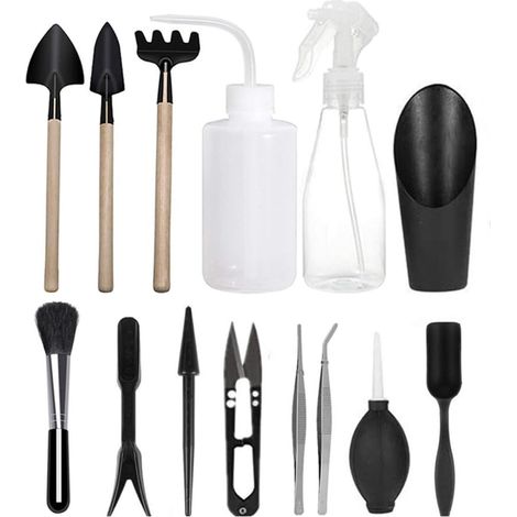 Ensemble d'outils pour plantes succulentes Mini outils de transplantation à la main de jardin Kit de jardinage soin des plantes pour cactus 14 pièces mini outils de jardin accessoires de jardin soin d (1/5)