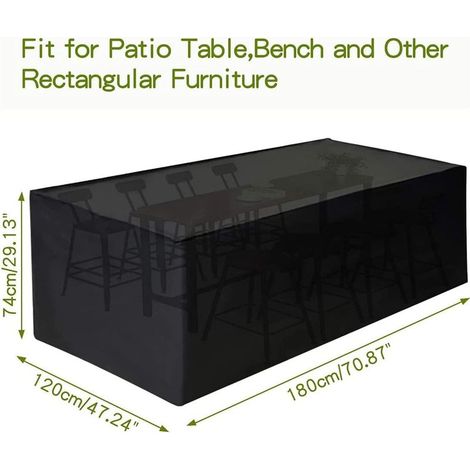 Schutzhülle für Gartenmöbel, wasserdichtes 420D Oxford-Gewebe, 180 x 120 x 74 cm (1/5)