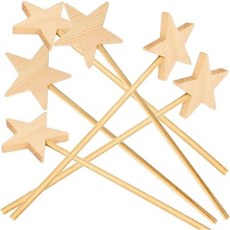 6 baguettes magiques en bois 23 cm