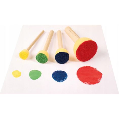 Set mit 4 runden Schwammpinseln zum Malen (1/2)