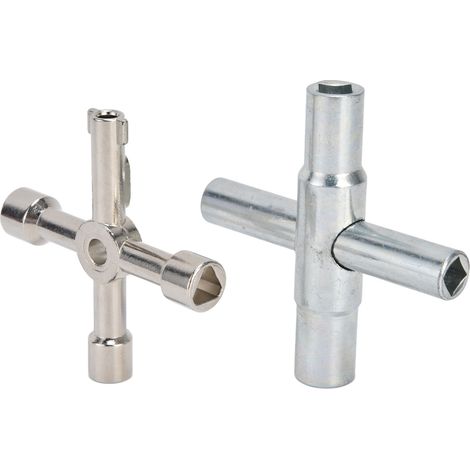 Clé en croix multifonction 4-en-1 pour armoires électriques, ascenseurs, compteurs d'eau et vannes (1/5)