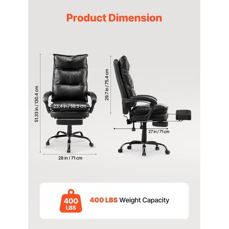 Chaise de Bureau avec Repose-pieds et Coussin Lombaire (1/5)