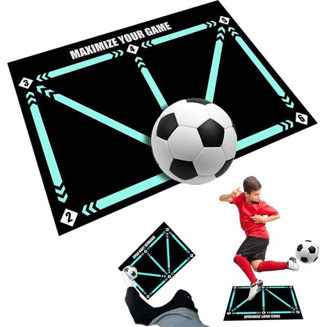 Tapis d'entraînement football antidérapant, tapis de sport silencieux absorbant les chocs, set d'exercice de foot pour corner, moquette d'entraînement non glissante (1/5)
