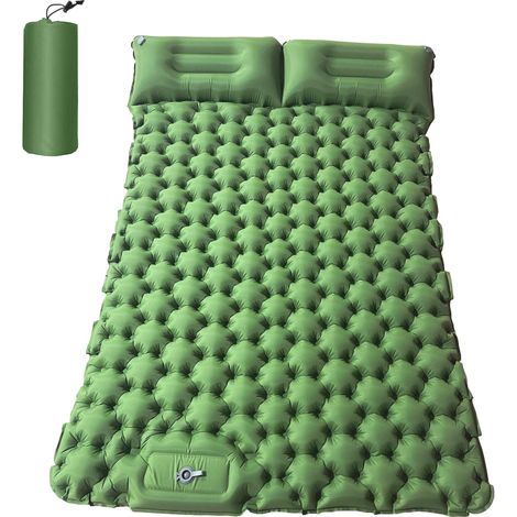 Matelas de camping 2 personnes avec oreiller gonflable, matelas gonflable portable, imperméable, pour la randonnée (1/5)