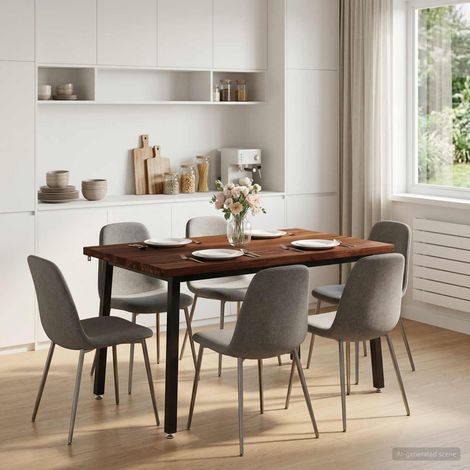 120 x 70 x 75 cm Bois d'Acacia Massif Marron foncé et Noir (1/5)