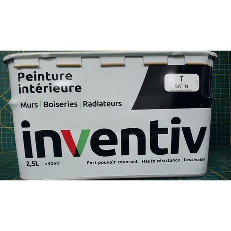 Peinture intérieure satinée 2.5L – Fini satiné élégant et durable – Haute résistance et lessivable – Rendement +30m2 – Ateliers 28