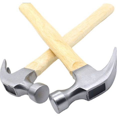 Marteau à griffes avec manche en bois de 0,25 pouce (1 pièce), arrache-clous multifonctionnel, marteau pour la construction, la rénovation et l'usage domestique. (1/5)