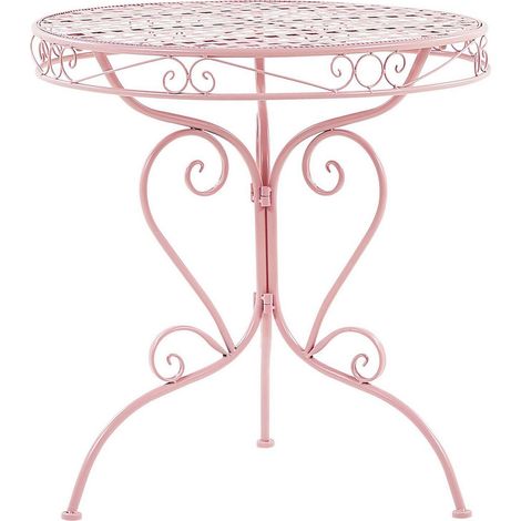 Bistro Table ALBINIA 70 cm 70 cm Metal Pink (1/5)