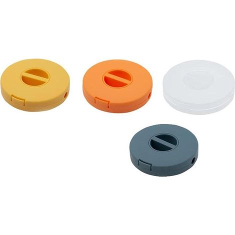 Organisateurs de câbles - 4 pièces - Boîte de rangement de câbles - Plastique - Enrouleur de câbles - Portable - Multifonctionnel - Pour bureau à domicile salle de classe - rond - 6.31.7cm - Blanc, ja (1/5)