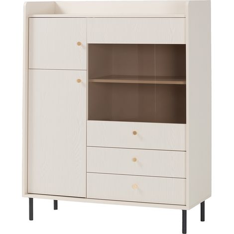 Wohnzimmer Kommode in sandbeige, 3-türig & 2 Schubladen - GORICA-133 (1/5)