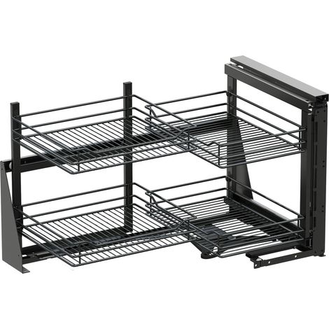 Vauth-Sagel VS Cor Fold Eckschrank Auszug rechts Classic - Set für Küchenunterschränke mit KB 900mm - Korbablage aus Stahldraht, Stahl pulverbeschichtet lava (1/2)