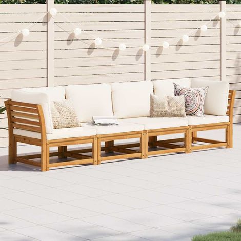 4-tlg. Garten-Lounge-Set mit Kissen Massivholz Akazie vidaXL (1/5)