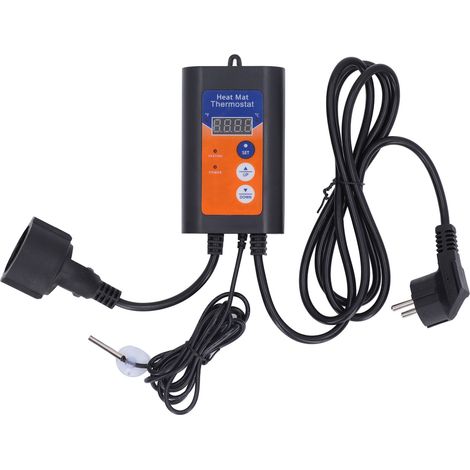 Thermostat à tapis chauffant LED 1000W Fahrenheit Celsius, régulateur de température numérique commutable pour la Germination des graines, prise ue 230V