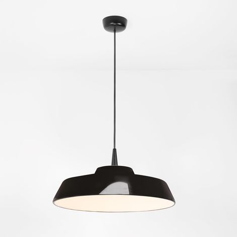 Circus Black Lampada a sospensione a LED con diffusore in ceramica artigianale diametro 35 cm, temperatura 3000K, dimmerabile TRIAC, finitura bianca
