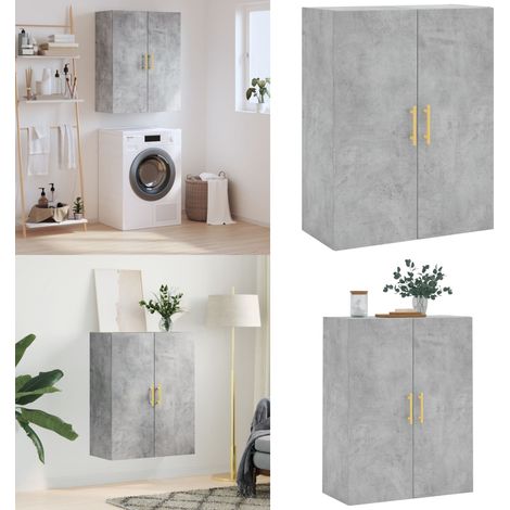 Wandschrank Betongrau 69,5x34x90 cm - Hängeschrank - Sideboard - Regal - Aufbewahrung - Möbel - Home & Living