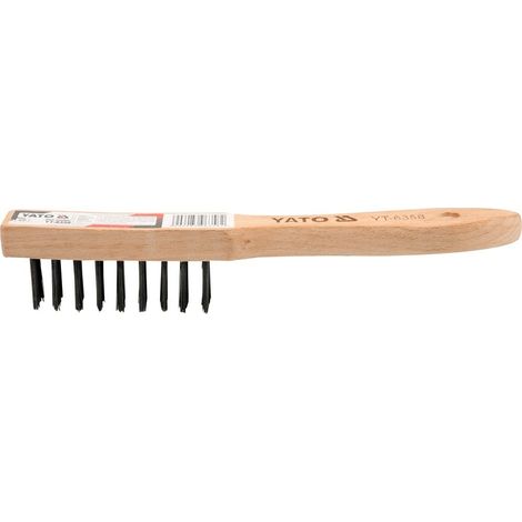 Spazzola metallica, filo d'acciaio, 4 file, manico in legno / YT-6358 / yato