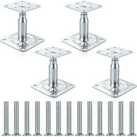 Satz mit 4 verstellbaren, verzinkten Pfostenstützen von 100 bis 150 mm, robuste Dachstützen für den Baubereich (1/5)