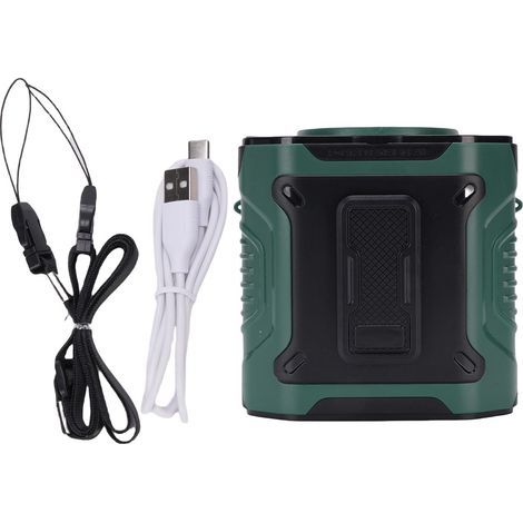 USB Rechargeable Portable Fan for Belt or Neck – 100 Speeds, 5000 mAh Battery, Built-in Light, Dark Green (1/5)