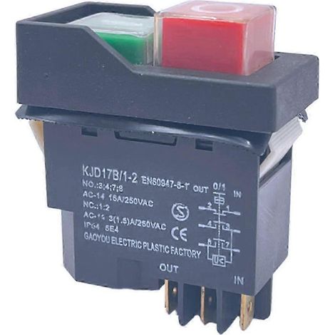 IP55 wasserdichter 6-poliger Sicherheitsdrucktaster für elektromagnetische Schalter in Industrieanlagen (1/5)