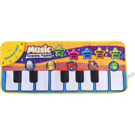 Tapis d'éveil musical avec piano électronique pour bébé, sons d'animaux, clavier musical, couverture pour ramper, cadeau pour enfants (1/5)