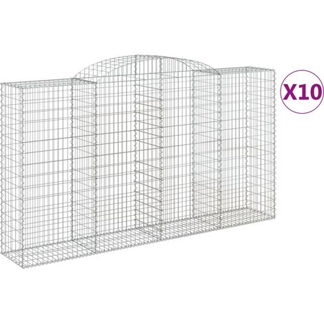 Maison Exclusive - Paniers à gabions arqués 10 pcs 300x50x160/180 cm fer galvanisé