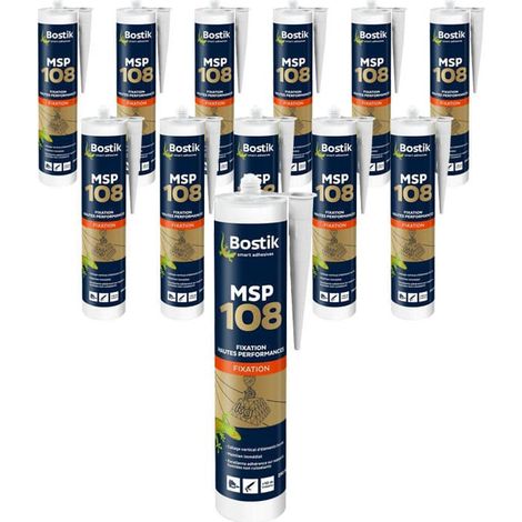 Sigillante MS Polimero di fissaggio ad alte prestazioni 290 ml bianco (12 pz) - BOSTIK MSP108