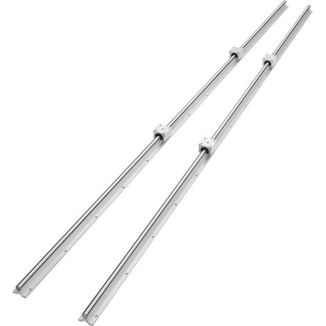 Guide linéaire SBR16 2000mm, ensemble de 2 rails et 4 blocs coulissants SBR16UU, kit de guidage pour machines CNC et projets DIY. (1/5)