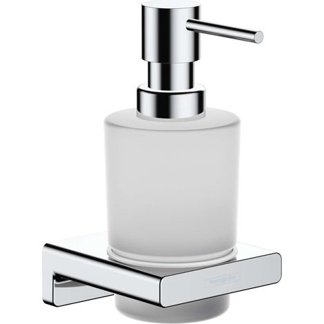 Hansgrohe AddStoris - Dispenser di sapone liquido con supporto, vetro opaco/cromo 41745000
