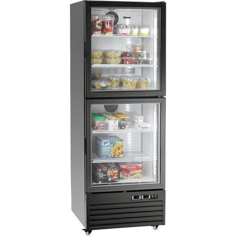 Réfrigérateur combiné 430L noir porte vitrée BARTSCHER 700898 (1/5)