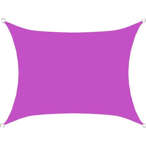 Voile d'ombrage rectangulaire imperméable, 98% UV imperméable, extérieur cour patio jardin parking(La couleur violette,2X1.8M) (1/2)
