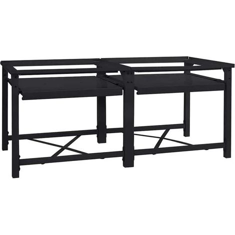 Socle pour machine à laver, ensemble de 2 pièces, noir, 120 x 56 x 52 cm, acier. (1/5)