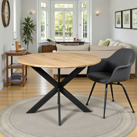 Table à manger ronde bois de chêne Ø150 cm LEXTON
