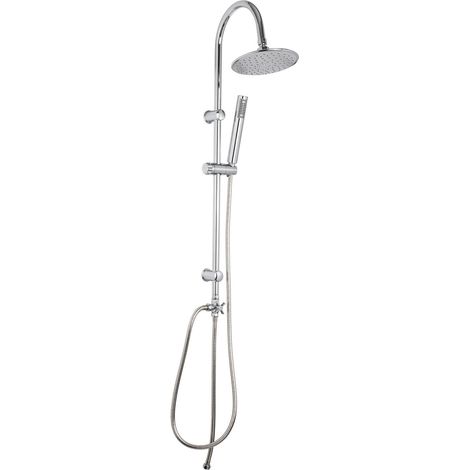 Metaform - Saliscendi Doccia con soffione e doccetta Satinata in Acciaio inox e ottone spazzolato Mod. Poseidon satin (1/3)