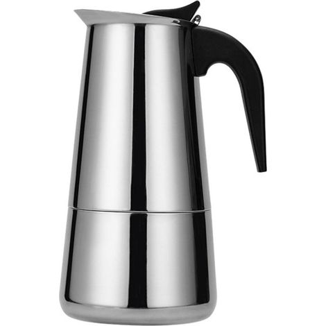 Cafetière électrique portative en acier inoxydable, 450ml, poêle à Moka Latte, filtre à expresso, tasse à café européenne (1/5)