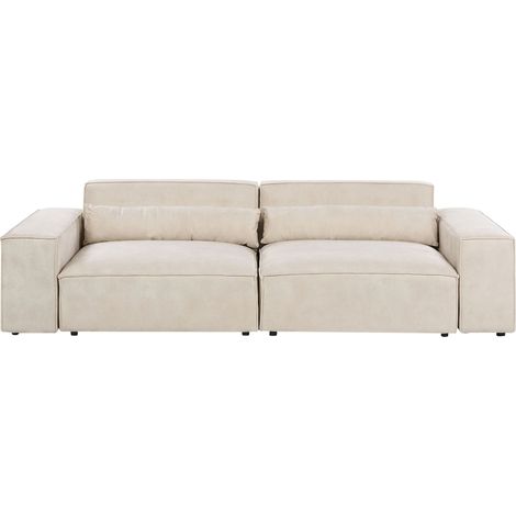Divano moderno a 2 posti Divano modulare Divano in velluto Beige Hellnar (1/5)