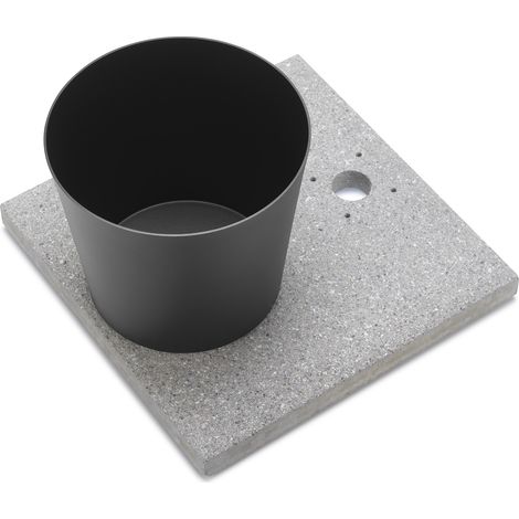 Base con Vaschetta per Fontane con Ghiera Piccola 40x40x5 cm in Cemento Belfer 42/BSE/4 Antracite