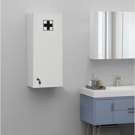 MEUBLIV Armoire à médicaments murale 30x20x70 cm blanche – verrouillable (1/5)