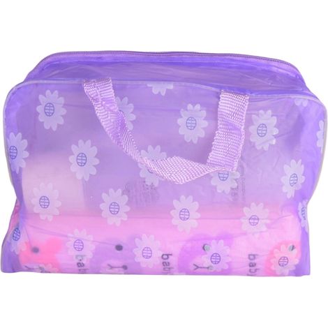 Wasserdichte, durchsichtige PVC-Kulturtasche mit Reißverschluss, Badezimmer-Organizer, Lila. (1/5)
