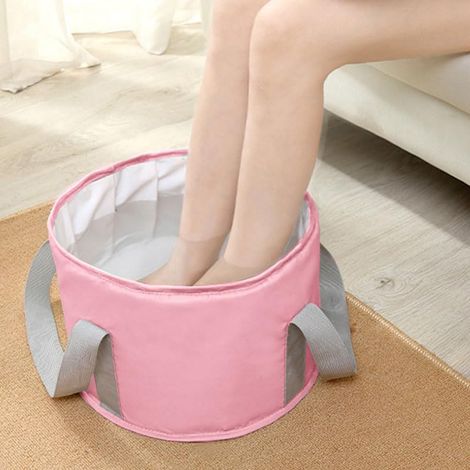 Seau pliable pour tremper les pieds, baignoire portable pour les pieds, baignoire de bain portable, organiseur pliable pour linge, vêtements, voyage et maison, rose