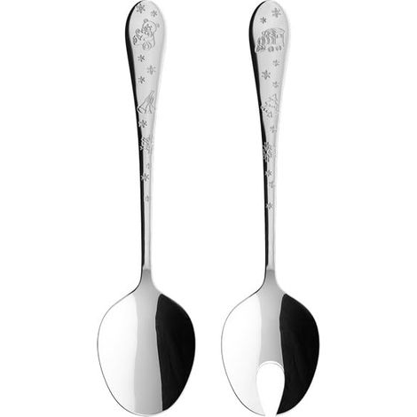 couverts à salade argentés, garantis lave-vaisselle, couverts de service, décoration de Noël poli miroir, déco de Noël, acier inoxydable (1/4)