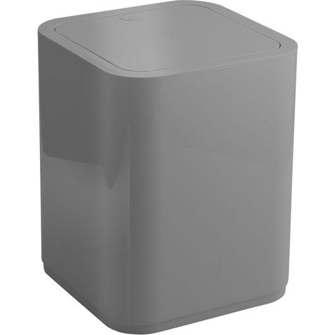 Papelera De Baño Cuadrada De Polipropileno Gris 8L  Agave