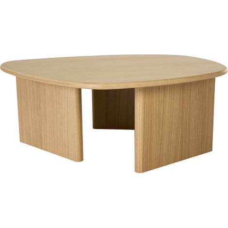 Beistelltisch in organischer Form aus hellem Eichenholz L85 cm ONDINE
