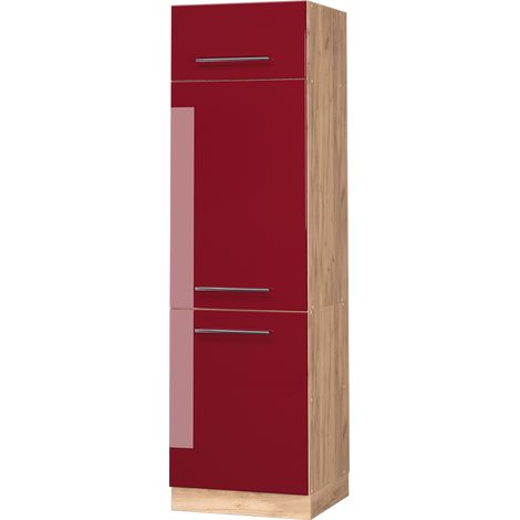 Armadio frigorifero Fame-Line, Bordeaux lucido, 60 cm, Vicco