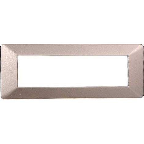Plaque compatibles Vimar Plana 7 modules plastique couleur acier bronze Ettroit EV83710