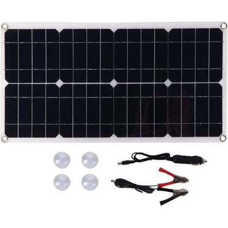 Aiperq Panneau Solaire Portable Panneau Solaire Extérieur 25w 18v Silicium Monocristallin Double - Panneau Solaire De Charge Usb Pour Voiture Légère Bateau Extérieur, Forêt De Montagne (1/4)