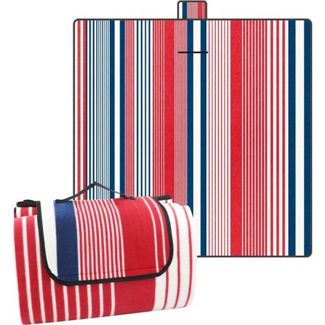 Picknickdecke 200 x 200 cm, wasserdichte Picknickdecke für Strand und Garten, große Picknicktischdecke für Familien (4-6 Personen)