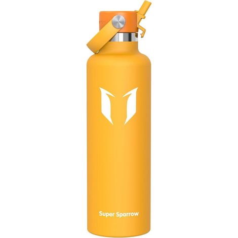 Trinkflasche Edelstahl Thermobecher Strohhalm BPAfrei 1000 ml C Mango (1/5)